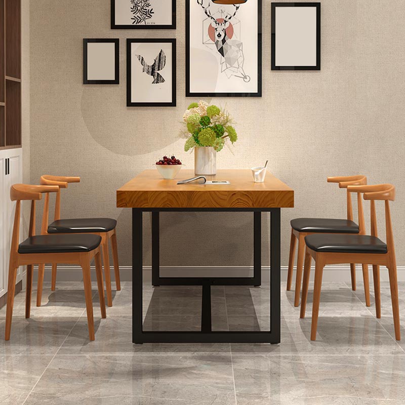 Modern 1/5 Pieces Dining Set Rectangle Wood Dining Table for Kitchen Dining Room Clearhalo 'Dining Room Sets' 'Dining Tables & Seating' 'dining_room_set' 'furn' 'furn_dining_room_set' 'Furniture' 'Kitchen & Dining Furniture' 6146950