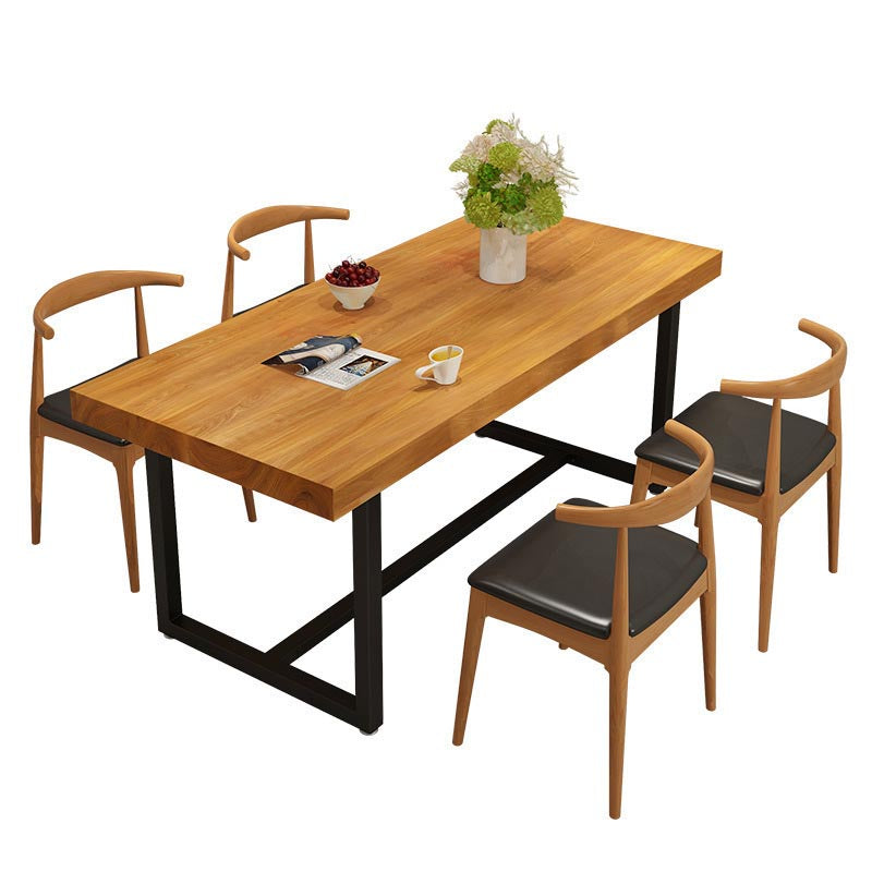 Modern 1/5 Pieces Dining Set Rectangle Wood Dining Table for Kitchen Dining Room Clearhalo 'Dining Room Sets' 'Dining Tables & Seating' 'dining_room_set' 'furn' 'furn_dining_room_set' 'Furniture' 'Kitchen & Dining Furniture' 6146951
