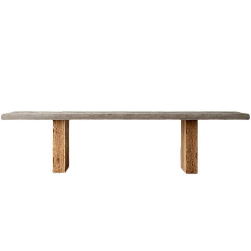 Industrial 1/5/7 Pieces Dining Set Rectangle Wood Dining Table for Dining Room Gray 110"L x 39"W Clearhalo 'Dining Room Sets' 'Dining Tables & Seating' 'dining_room_set' 'furn' 'furn_dining_room_set' 'Furniture' 'Kitchen & Dining Furniture' 6146991