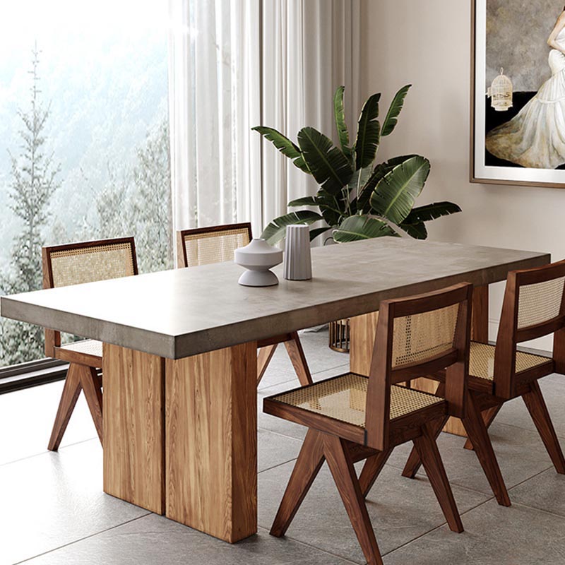Industrial 1/5/7 Pieces Dining Set Rectangle Wood Dining Table for Dining Room 5 Pieces: Table, 4 Brown Chairs Clearhalo 'Dining Room Sets' 'Dining Tables & Seating' 'dining_room_set' 'furn' 'furn_dining_room_set' 'Furniture' 'Kitchen & Dining Furniture' 6146999