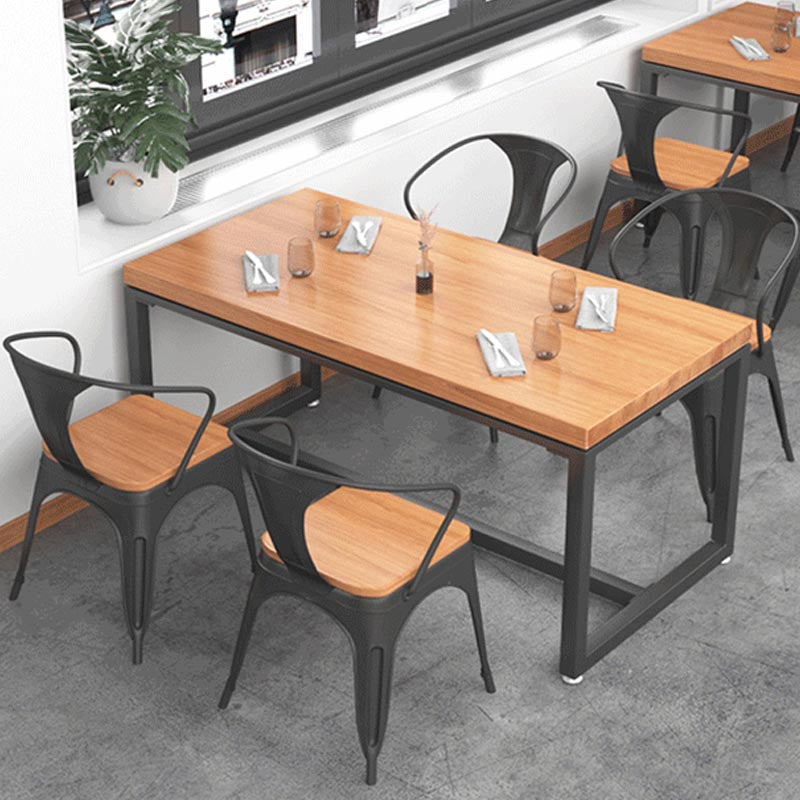 1/5 piezas Juego de comedor de comedor industrial Juego de comedor de madera maciza para uso en el hogar