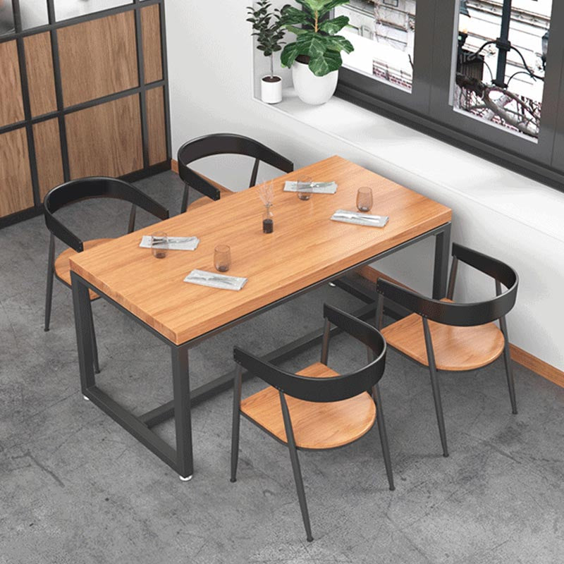 1/5 piezas Juego de comedor de comedor industrial Juego de comedor de madera maciza para uso en el hogar