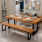 Industrial 1/5 Pieces Dining Set Rectangle Pine Wood Dining Table for Living Room