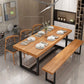 Industrial 1/5 Pieces Dining Set Rectangle Pine Wood Dining Table for Living Room