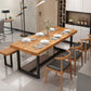 Industrial 1/5 Pieces Dining Set Rectangle Pine Wood Dining Table for Living Room
