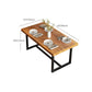 Industrial 1/5 Pieces Dining Set Rectangle Pine Wood Dining Table for Living Room