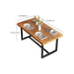 Industrial 1/5 Pieces Dining Set Rectangle Pine Wood Dining Table for Living Room