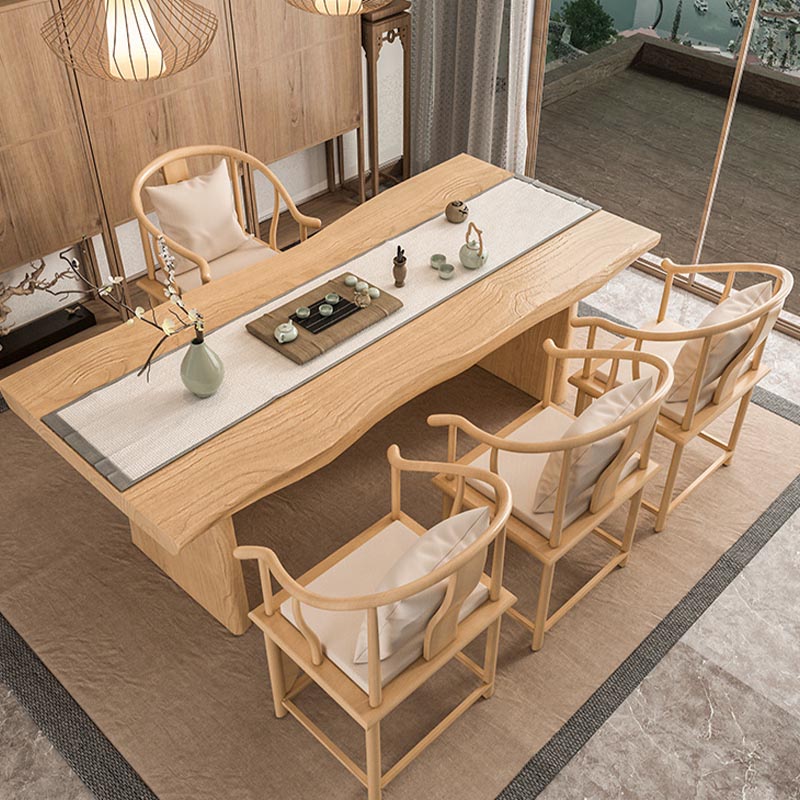 Modern Wood Dining Table Set 1/5 Pieces Dining Set for Home Use Clearhalo 'Dining Room Sets' 'Dining Tables & Seating' 'dining_room_set' 'furn' 'furn_dining_room_set' 'Furniture' 'Kitchen & Dining Furniture' 6147091