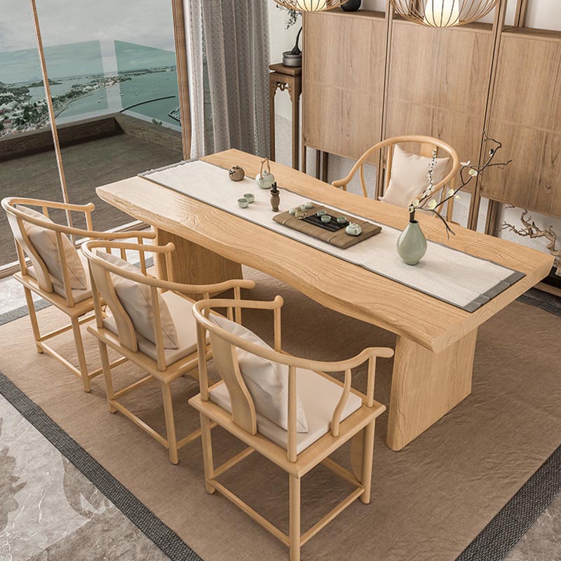 Modern Wood Dining Table Set 1/5 Pieces Dining Set for Home Use Clearhalo 'Dining Room Sets' 'Dining Tables & Seating' 'dining_room_set' 'furn' 'furn_dining_room_set' 'Furniture' 'Kitchen & Dining Furniture' 6147101