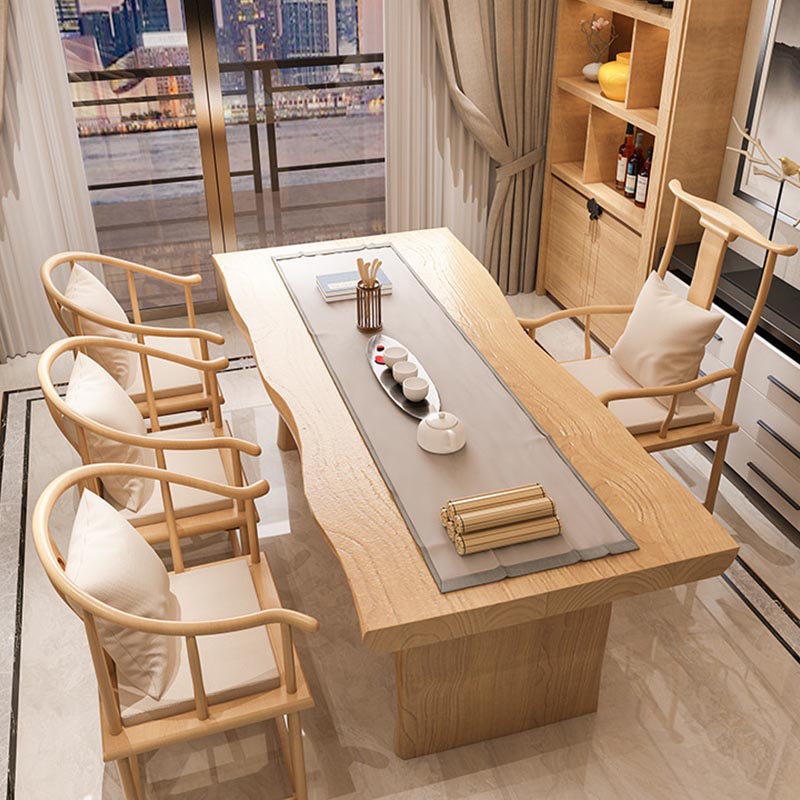 Modern Wood Dining Table Set 1/5 Pieces Dining Set for Home Use Clearhalo 'Dining Room Sets' 'Dining Tables & Seating' 'dining_room_set' 'furn' 'furn_dining_room_set' 'Furniture' 'Kitchen & Dining Furniture' 6147102