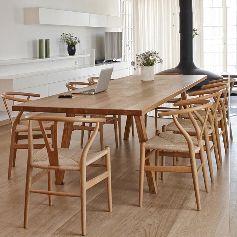 Industrial Solid Wood Dining Table Set 1/9 Pieces Dining Set for Home Use