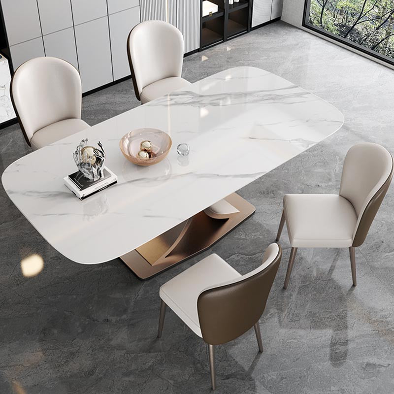 Glam Rectangle Table Set 1/3/4/5/6 Pieces Dining Set for Home Use Clearhalo 'Dining Room Sets' 'Dining Tables & Seating' 'dining_room_set' 'furn' 'furn_dining_room_set' 'Furniture' 'Kitchen & Dining Furniture' 6147156