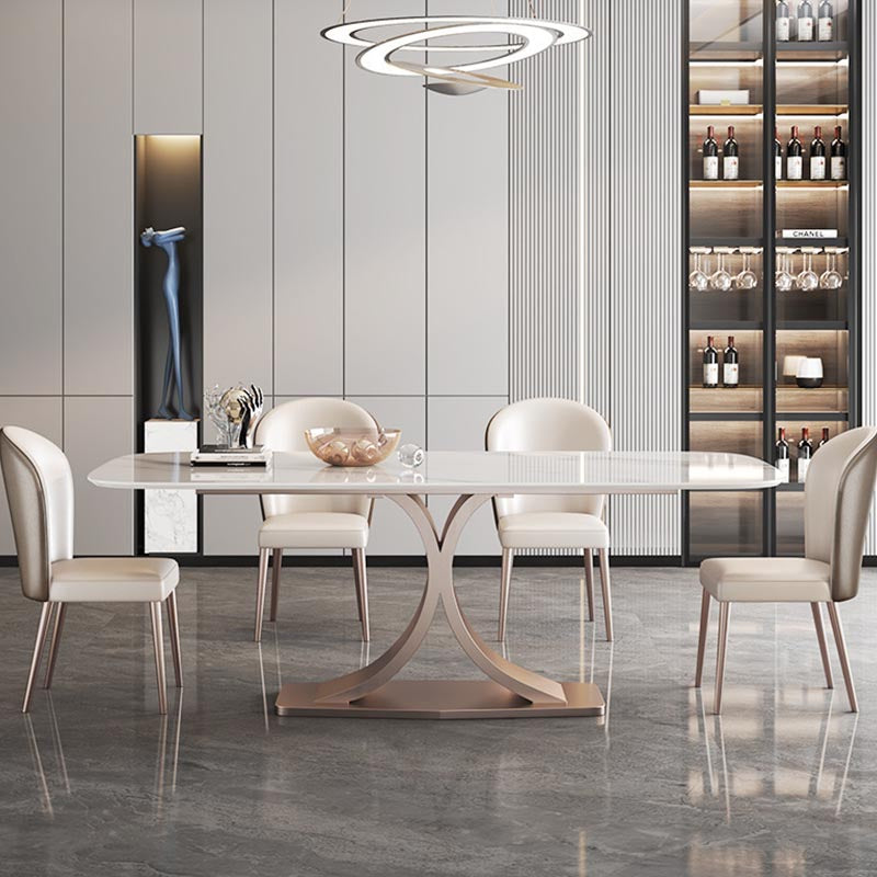 Glam Rectangle Table Set 1/3/4/5/6 Pieces Dining Set for Home Use 5 Pieces: Table, 4 Chairs Clearhalo 'Dining Room Sets' 'Dining Tables & Seating' 'dining_room_set' 'furn' 'furn_dining_room_set' 'Furniture' 'Kitchen & Dining Furniture' 6147161