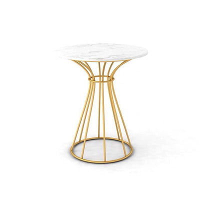 Glam Faux Marble Dining Set Round 1/2/3/4/5 Pieces Dining Set for Home Use