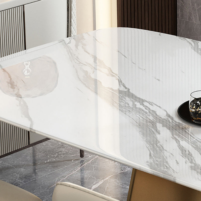 Glam -stijl rechthoekige tafel ingesteld 1/4/5/7 stukken dinerset voor thuisgebruik