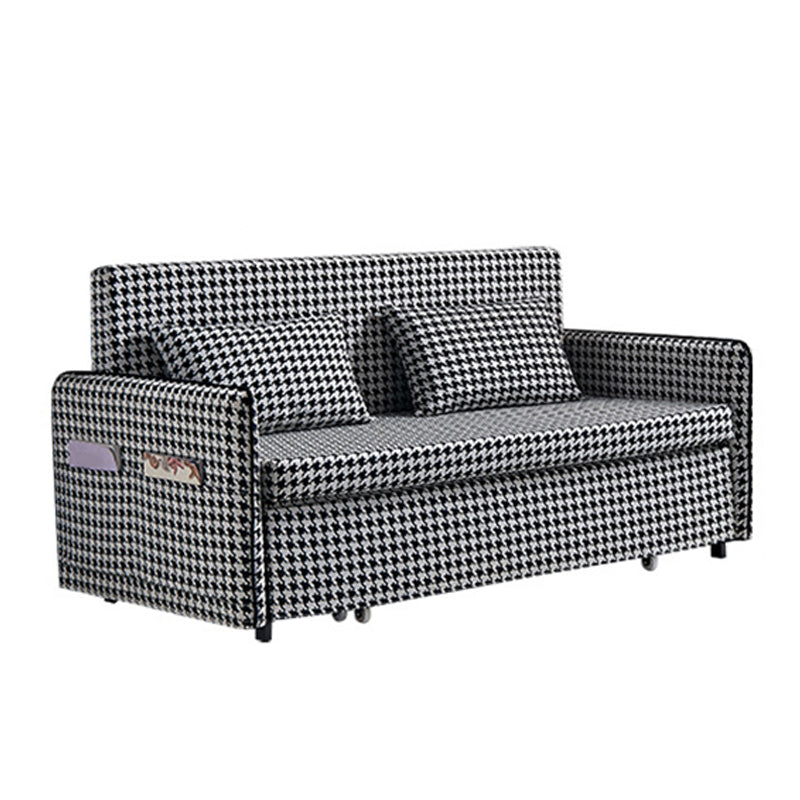 Suif convertible de 30,70 "de largeur de largeur canapé-lit de stockage en noir et blanc