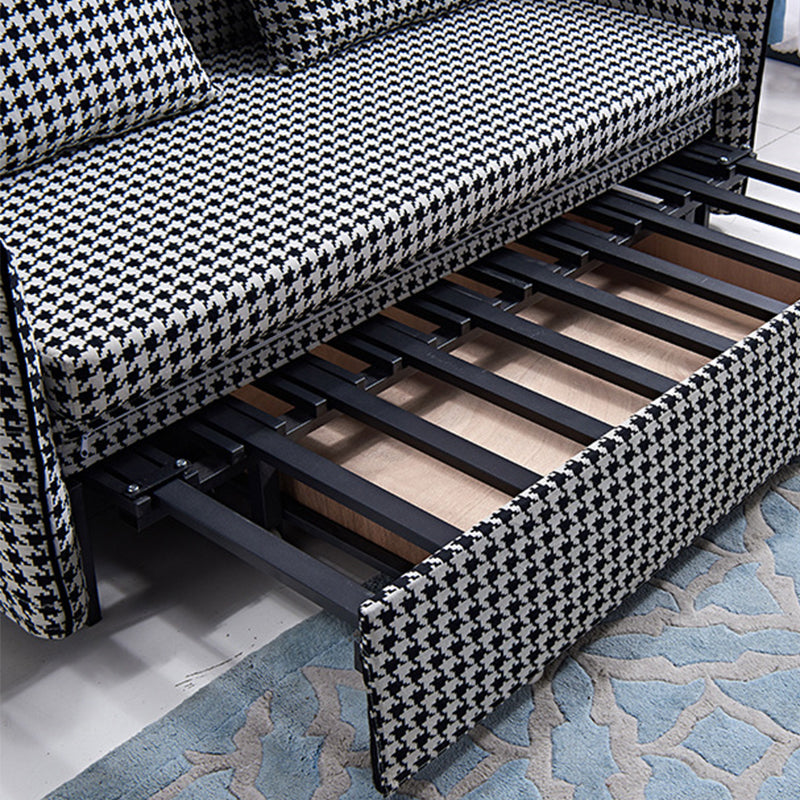 Suif convertible de 30,70 "de largeur de largeur canapé-lit de stockage en noir et blanc