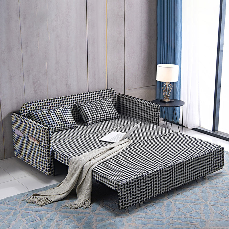 Suif convertible de 30,70 "de largeur de largeur canapé-lit de stockage en noir et blanc