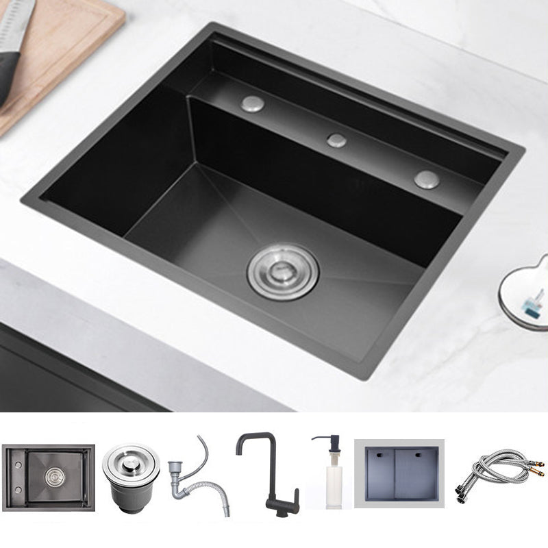 Stainless Steel Sink for Kitchen Drop-In Kitchen Sink with Soap Dispenser 22"L x 18"W x 9"H Sink with Faucet Foldable Faucet