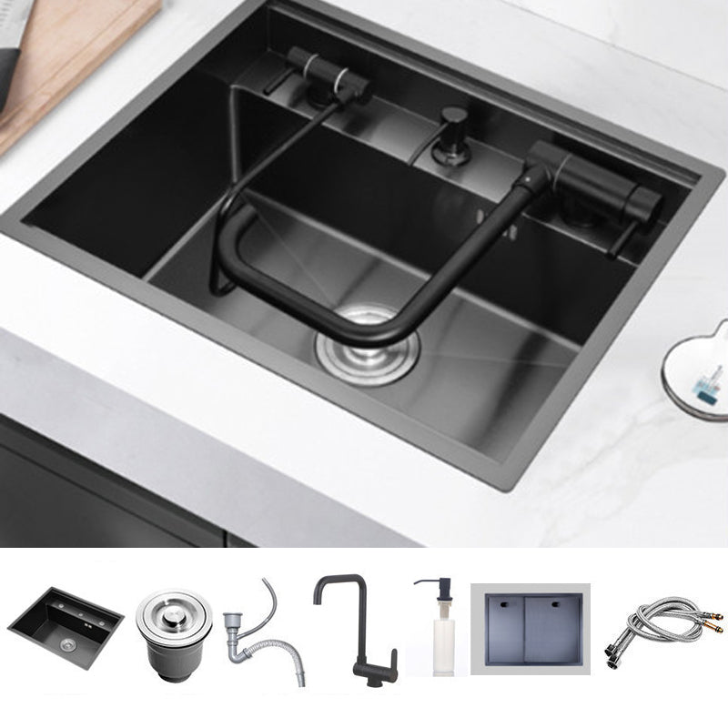 Stainless Steel Sink for Kitchen Drop-In Kitchen Sink with Soap Dispenser 26"L x 18"W x 9"H Sink with Faucet Foldable Faucet