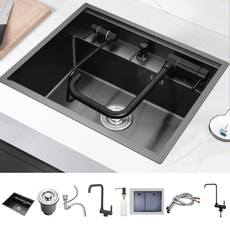 Stainless Steel Sink for Kitchen Drop-In Kitchen Sink with Soap Dispenser Sink with Faucet Foldable Filtration Faucet