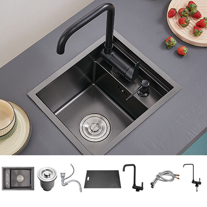 Stainless Steel Sink for Kitchen Drop-In Kitchen Sink with Soap Dispenser 14"L x 18"W x 9"H Sink with Faucet Foldable Filtration Faucet