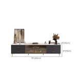 Glam Stone TV Console Enclosed Storage TV Media Stand with Legs for Living Room