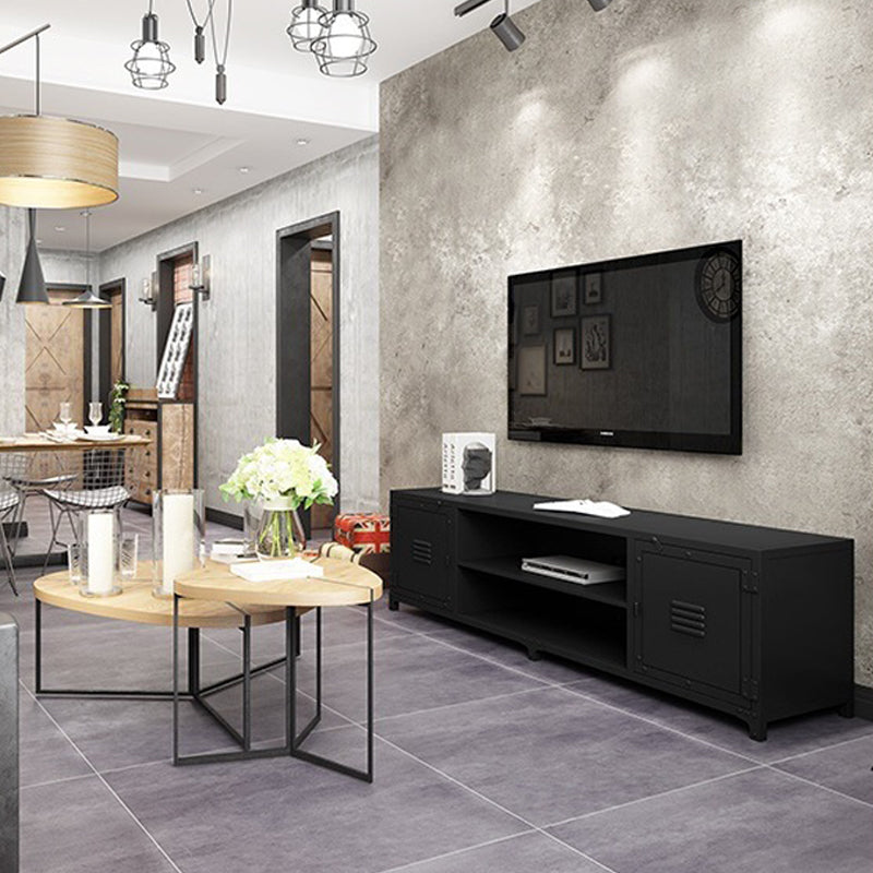 Industriële ijzeren TV-standaard Console Open opslag TV-mediastandaard voor woonkamer