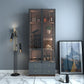 Scandinavian Faux Wood Storage Cabinet Black Glass Doors Display Cabinet for Bedroom Clearhalo 'Display & China Cabinets' 'display_china_cabinets' 'furn' 'furn_display_china_cabinets' 'Furniture' 'Kitchen & Dining Furniture' 6150863