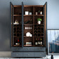 Scandinavian Faux Wood Storage Cabinet Black Glass Doors Display Cabinet for Bedroom Clearhalo 'Display & China Cabinets' 'display_china_cabinets' 'furn' 'furn_display_china_cabinets' 'Furniture' 'Kitchen & Dining Furniture' 6150868