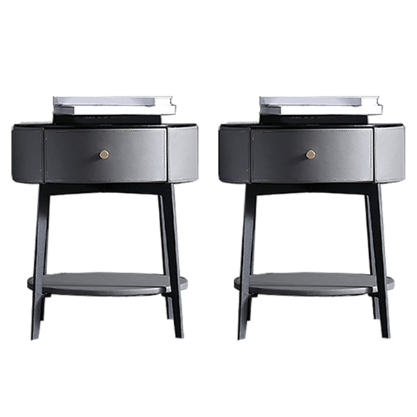 Tavolo da notte in vetro alto 20 "Abbassinamento da letto da letto con 1 scaffale