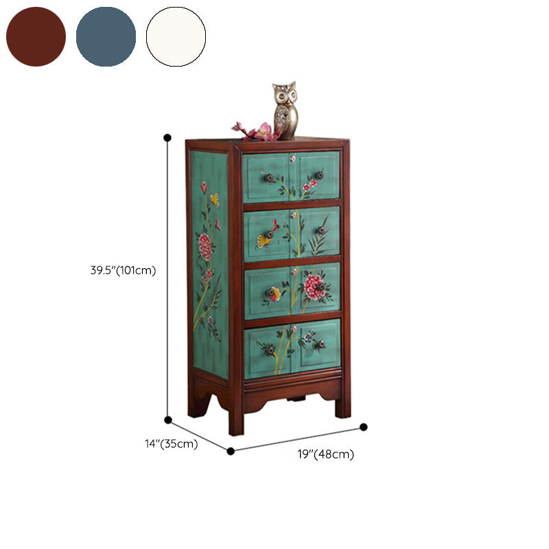 伝統的な木製寝室収納チェスト縦型チェスト、引き出し4つ付き