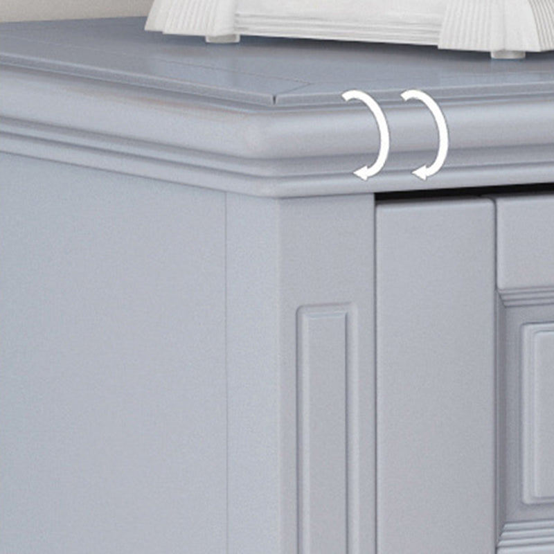 Cassettiera verticale tradizionale per camera da letto in legno di gomma con cassetti