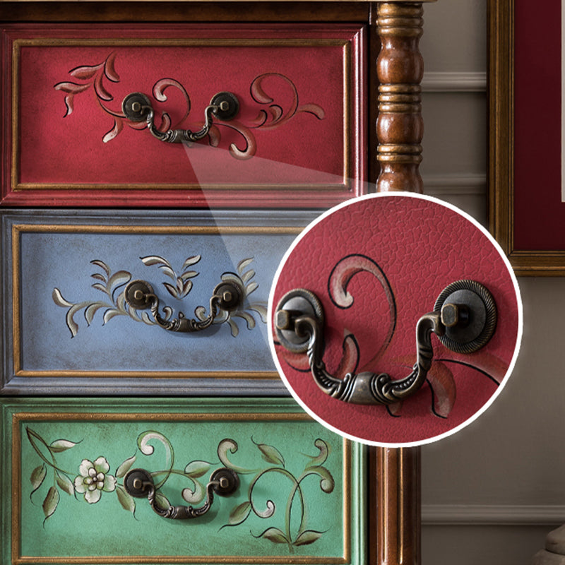 Cassettiera verticale tradizionale per camera da letto, colore marrone, con 3 cassetti