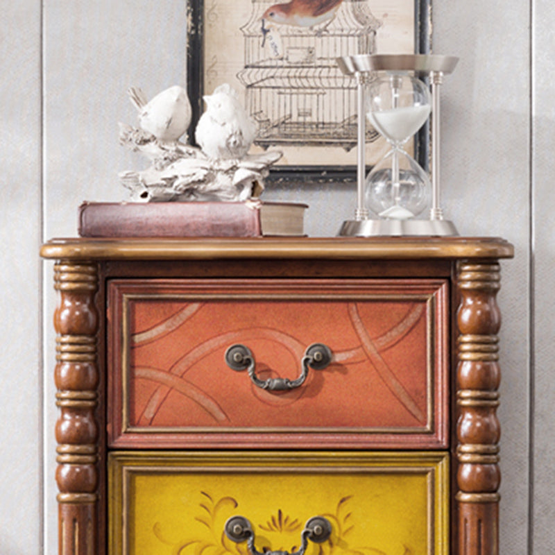 Cassettiera verticale tradizionale per camera da letto, colore marrone, con 3 cassetti