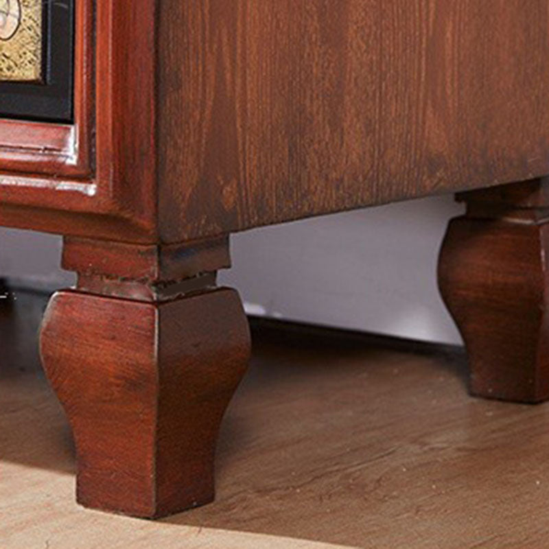 Traditionelle Schlafzimmerkommode aus massivem Holz in Braun mit Schubladen