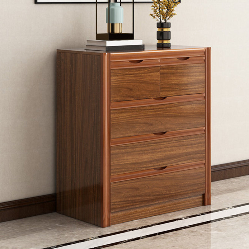 Coffre de rangement contemporain pour chambre à coucher en marron avec tiroirs