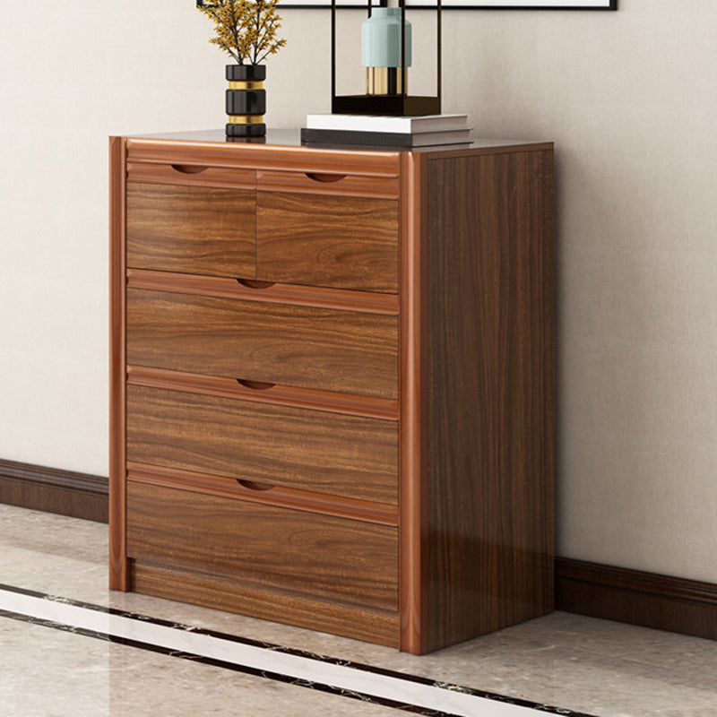 Coffre de rangement contemporain pour chambre à coucher en marron avec tiroirs