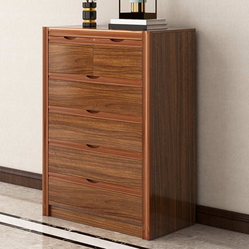 Coffre de rangement contemporain pour chambre à coucher en marron avec tiroirs
