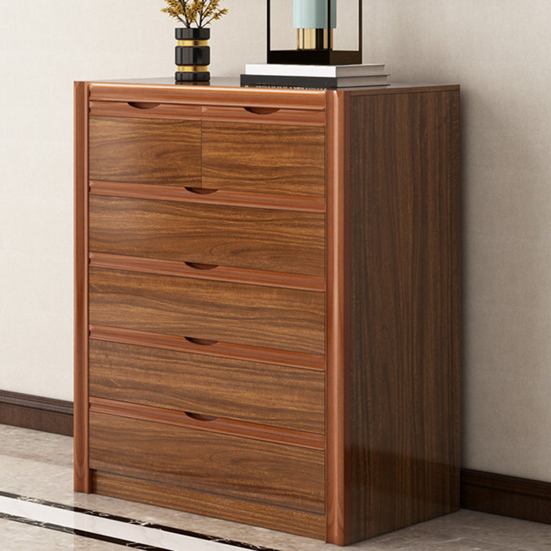 Coffre de rangement contemporain pour chambre à coucher en marron avec tiroirs