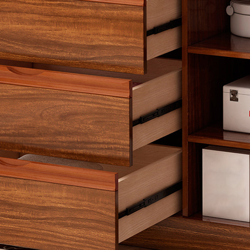 Coffre de rangement contemporain pour chambre à coucher en marron avec tiroirs