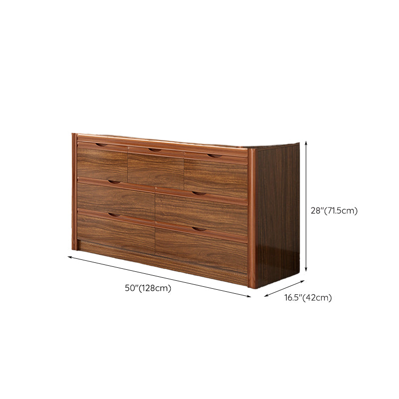 Coffre de rangement contemporain pour chambre à coucher en marron avec tiroirs