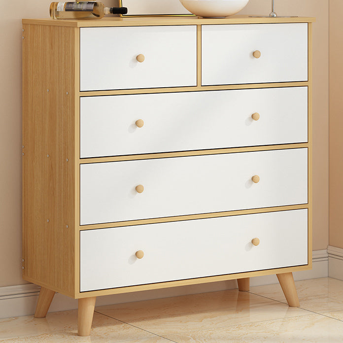 Contemporary Wood Storage Chest Matte Finish Bedroom Dresser 31"L x 16"W x 35"H Natural Wood White Clearhalo 'Bedroom Furniture' 'Dressers & Chests' 'dressers_chests' 'furn' 'furn_dressers_chests' 'Furniture' 6151274