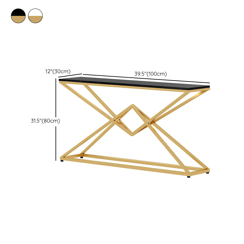 11" Wide Stone Glam Console Table Rectangle Console Sofa Table Clearhalo 'Console Tables' 'console_tables' 'Entry & Mudroom Furniture' 'furn' 'furn_console_tables' 'Furniture' 6151387