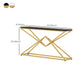 11" Wide Stone Glam Console Table Rectangle Console Sofa Table Clearhalo 'Console Tables' 'console_tables' 'Entry & Mudroom Furniture' 'furn' 'furn_console_tables' 'Furniture' 6151389