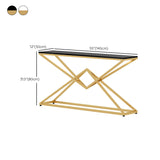 11" Wide Stone Glam Console Table Rectangle Console Sofa Table Clearhalo 'Console Tables' 'console_tables' 'Entry & Mudroom Furniture' 'furn' 'furn_console_tables' 'Furniture' 6151389