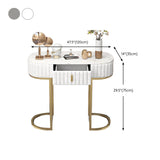 Tavolino di accento console ovale glam finitura antica 13,78 "con console di divano