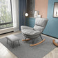Modern Glider Chair Solid Color Faux Leather Rocking Chair with Cushions