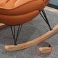 Modern Glider Chair Solid Color Faux Leather Rocking Chair with Cushions