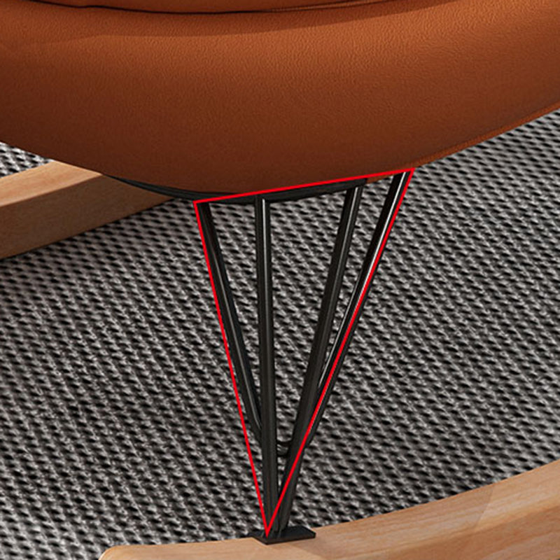 Sedia per aliante moderna sedia a dondolo in pelle con finta pelle con cuscini